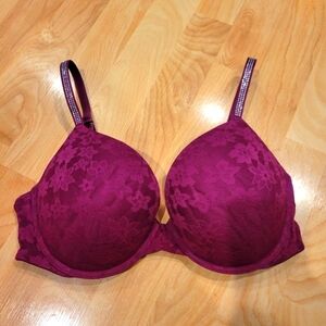 Victoria's Secret Pink Wear Everywhere Pushup Bra Rhinestone Straps Size 36D